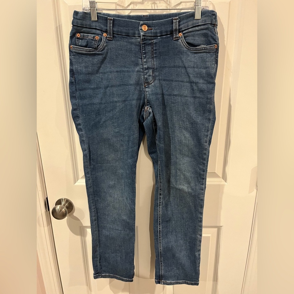 Denim & Company Blue Skinny Pull On Jeans Size 12p